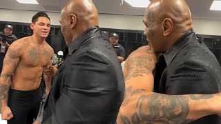 Mike Tyson HUGS Ryan Garcia MOMENTS BEFORE Devin Haney fight & GIVES LAST-MINUTE