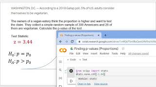 STA2023: Hypothesis Test for One Proportion p-value (Python)