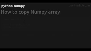 How to copy Numpy array