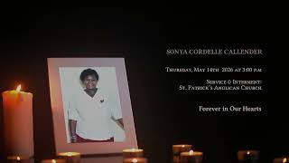 In Loving Memory of Sonya Callender - Obituary