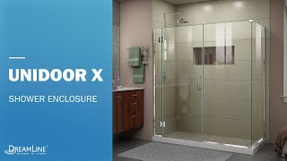 DreamLine Unidoor-X Frameless Shower Enclosure in Chrome| Hinged Opening