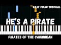 Pirates of the Caribbean - He's a Pirate (Easy Piano Tutorial)