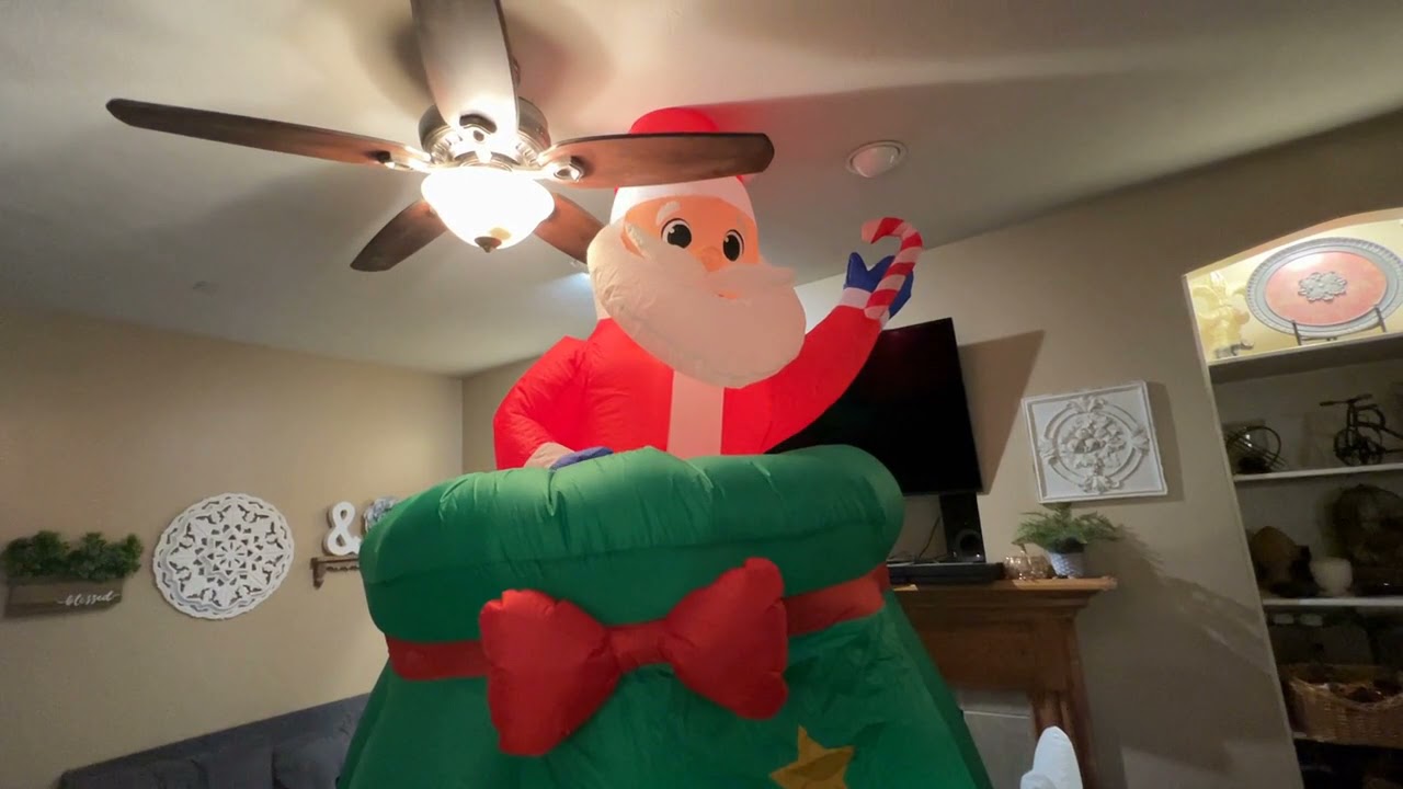 Gemmy Airblown Animated Santa In Bag Christmas Inflatable Unboxing ...