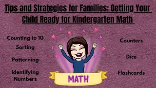 Tips and Strategies for Families: Getting Your Child Ready for Kindergarten Math