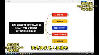 【完整版教程】超级蓝海项目 国学无人直播日入五位数 无脑躺赚冷门赛道 最新玩法