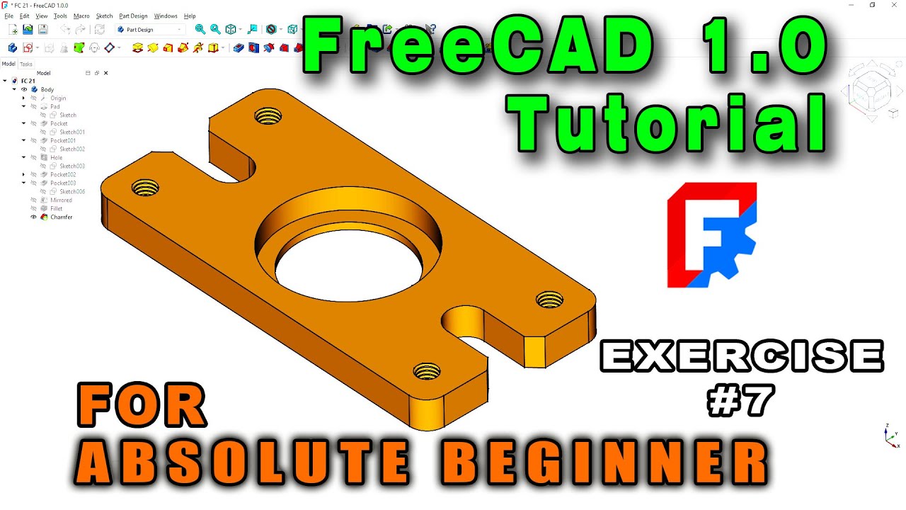 Freecad 1 0 Beginner Tutorial Simple Step By Step 3d Modeling