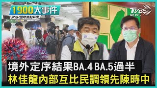 境外定序結果BA.4、BA.5過半  林佳龍內部互比民調領先陳時中｜1900大事件｜TVBS新聞｜20220627