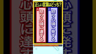 【間違えやすい日本語】誤用されがち「怒り心頭に達する、怒り心頭に発する」 #shorts #間違えやすい #脳トレ