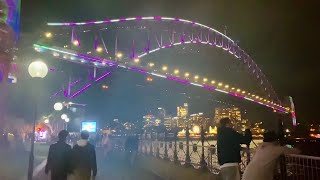 Vivid Sydney 2022 | Walking tour from Hickson Road Reserve to Circular Quay | Australia Jun 2022