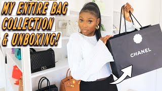 MY ENTIRE BAG COLLECTION + CHANEL UNBOXING!