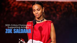 Zoe Saldaña Wins Best Supporting Actress at the 30th Critics Choice Awards