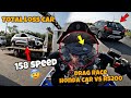 Total loss car 😰158 kmph 💔| Car Vs Bike hoge race 🔥