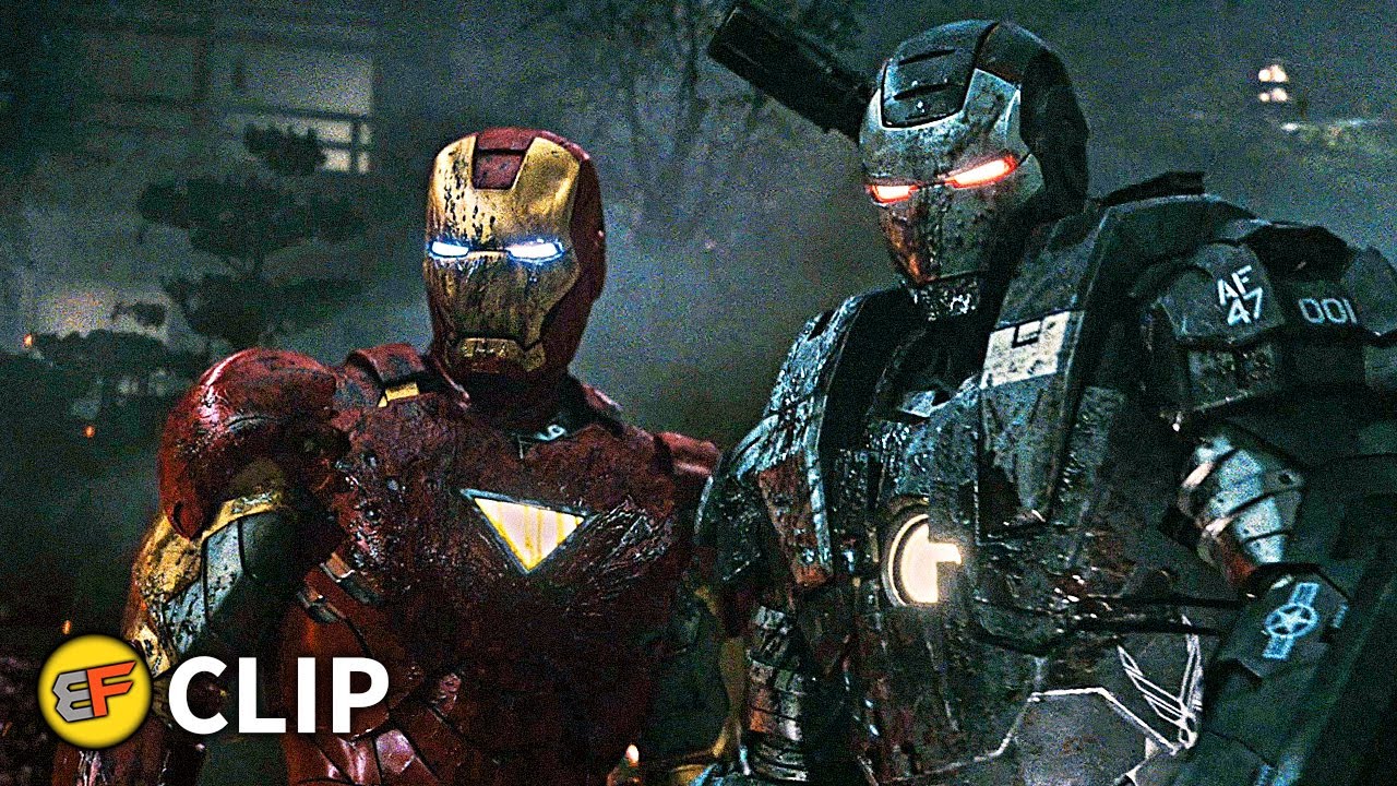 Iron Man & War Machine Vs Drones & Vanko - Final Battle Scene | Iron ...