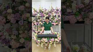 Lilac Wedding Background Floor Flower Artificial Flower Row Table Flower Display #wedding #diy