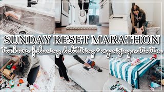 SUNDAY RESET 2023 | 2 HOURS OF SPEED CLEANING MOTIVATION | CLEAN + DECLUTTER | WHITNEY PEA