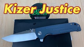 Kizer Justice / includes disassembly/ full sized G10 budget linerlock with N690 blade steel !