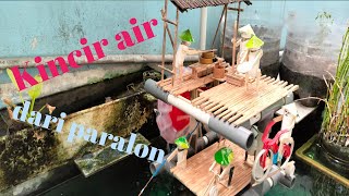 DIY  ide kreatif membuat kincir air dari paralon dan barang bekas