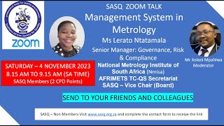 Management Systems in Metrology 4 November 2023