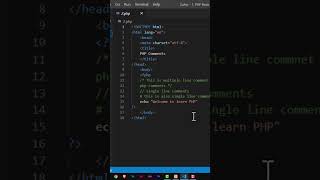 PHP COMMENTS | MULTILINE COMMENTS | SINGLE LINE COMMENTS | #shorts #php #tutorial