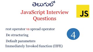 Javascript interview questions | destructuring in javascript | rest operator and spread operator