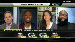 NFL LIVE | ESPN crew bold predictions NFL Week 17: Vikings vs Packers: Sam Darnold or Jordan Love?