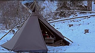 Winter Camping STUFA Freddo FUOCO Pranzo BUSHCRAFT Italia - Er Fish13 dei poveri - No lusso