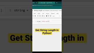 Get String Length! Python #shorts #python #programming #coding