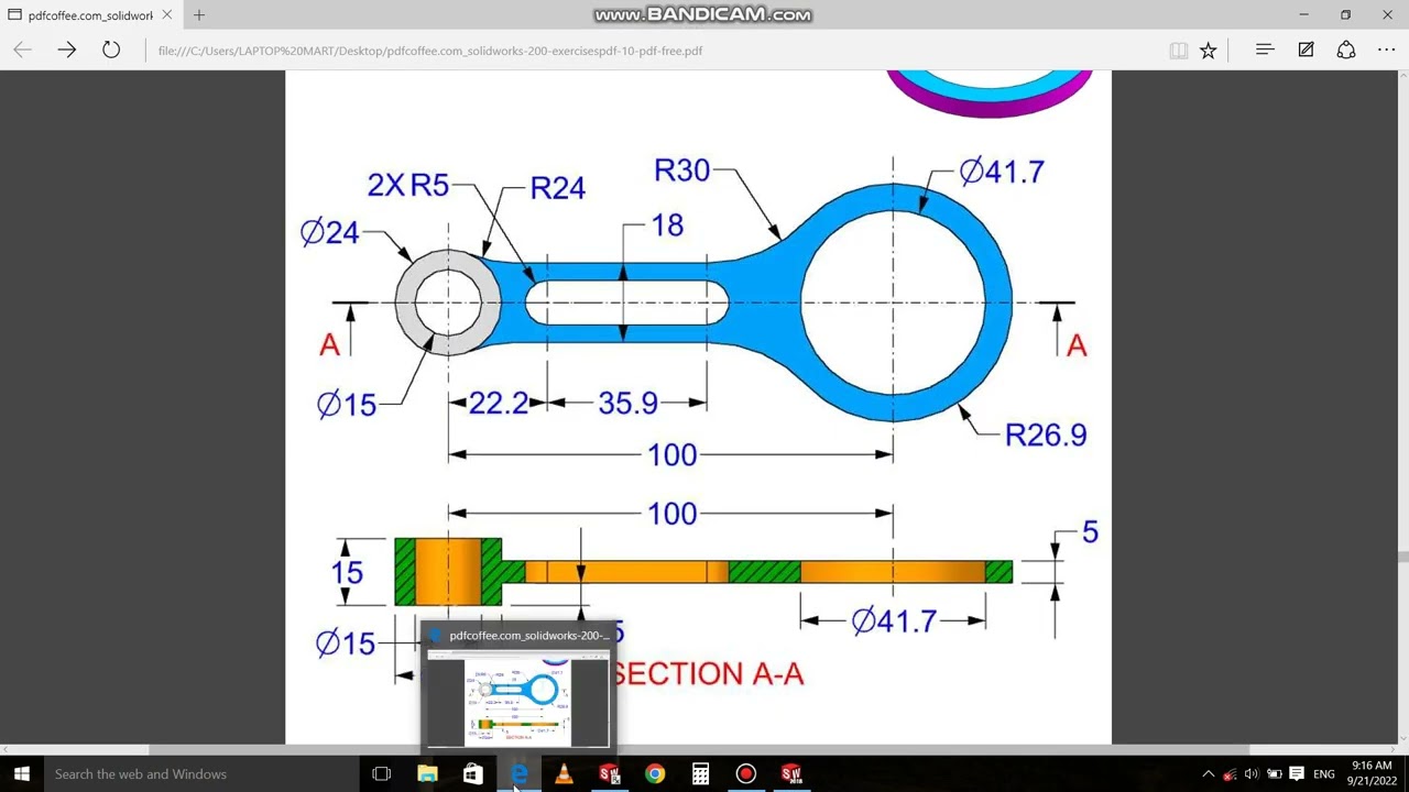 Solidwork Exercise 35 Youtube Solidwork Exercise 35 Youtube
