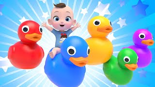 5 Color Ducks Song! | Nursery Rhymes | Baby & Kids Songs
