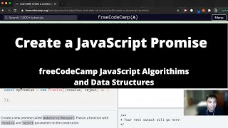 Create a JavaScript Promise (ES6) freeCodeCamp tutorial