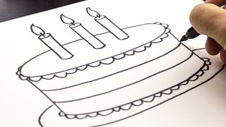 How To Draw A Birthday Cake