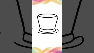 Draw a cute top hat #cartoon #shorts #doodle #easydrawing