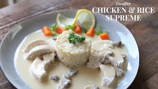Chicken and rice with supreme sauce. (one of these must try French recipes)