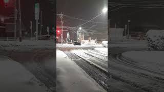 SNOW 雪 降雪 積雪 圧雪 除雪 県道9号から 44号 茶屋町 交差点 富山市 TOYAMA 運転 drive 2023年12月22日