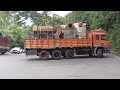 heavy truck struggling turn sixth hairpin bend thamarassery ghat kerala india