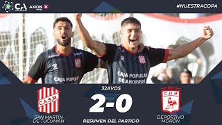 32avos: San Martín de Tucumán 2 - Deportivo Morón 0