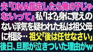 【スカッとする話】夫「DNA鑑定したら俺の子じゃないって」私「は？」身に覚えのない浮気を疑われた私は祖父母に相談…祖父「後は任せなさい」→後日、夫が泣きついた理由がw【修羅場】