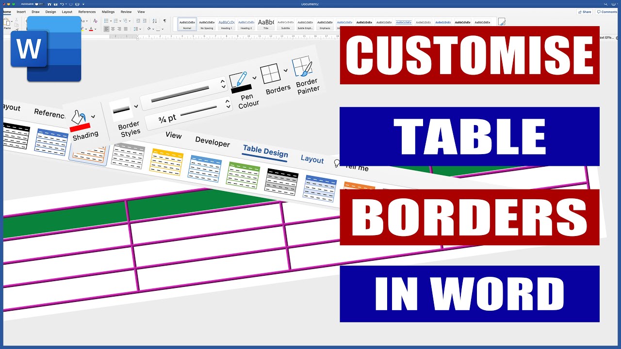 Microsoft Word Custom Borders Of Symbols For Table Honincredible