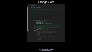 Stooge Sort Code in Python | Sorting Algorithms | Python Coding Tutorial | Python Coding Interview