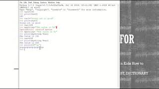 Coding for Kids in Python: Part 4-1: Strings and List