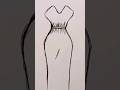 How to draw a dress step by step with easy fast way 3