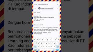 Contoh Email Lamaran Kerja PT Kao Indonesia · Learning and Development