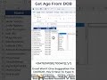 How to Calculate Age from Date of Birth With 1 Formula #excel #exceltips #mexcel #exceltutorial