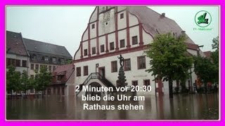 Hochwasser in Grimma - -    Wie das Wasser 20:30 Uhr in die Stadt lief -