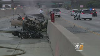 2 Killed In Fiery, Wrong-Way Wreck On 5 Freeway