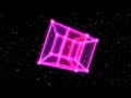 4 dimensional hypercube tesseract rotating in outer space and stars 4k background vj video effect