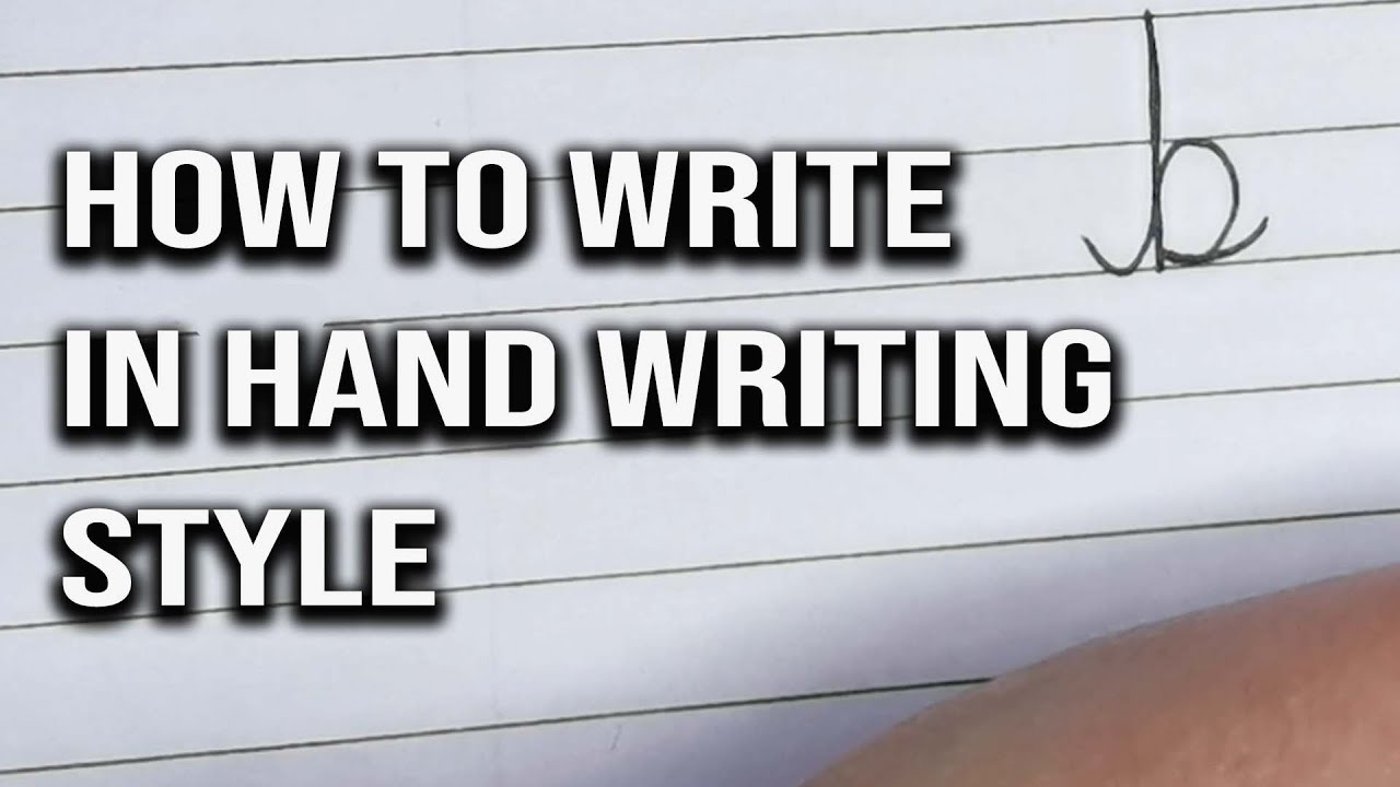 How To Write B In Hand Writing Style - YouTube