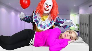 Creepy IT CLOWN Prank on Wife while She is Sleeping! **BAD IDEA** | Matt and Rebecca