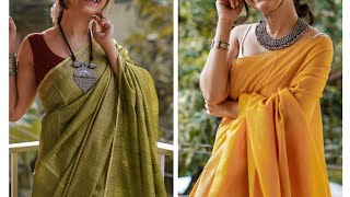 Beautiful oxidized silver jewellery collection on sarees