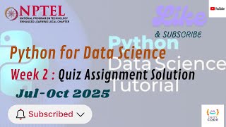 Python for Data Science NPTEL Week 2 Assignment Solution | Jul-Oct 2025 | Full Explanation | Python